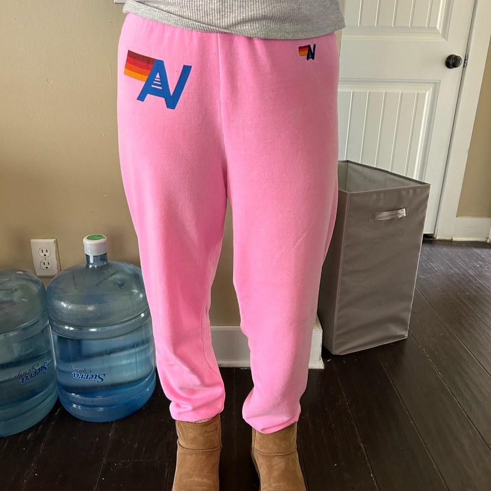 Hot pink Aviator Nation sweatpants
